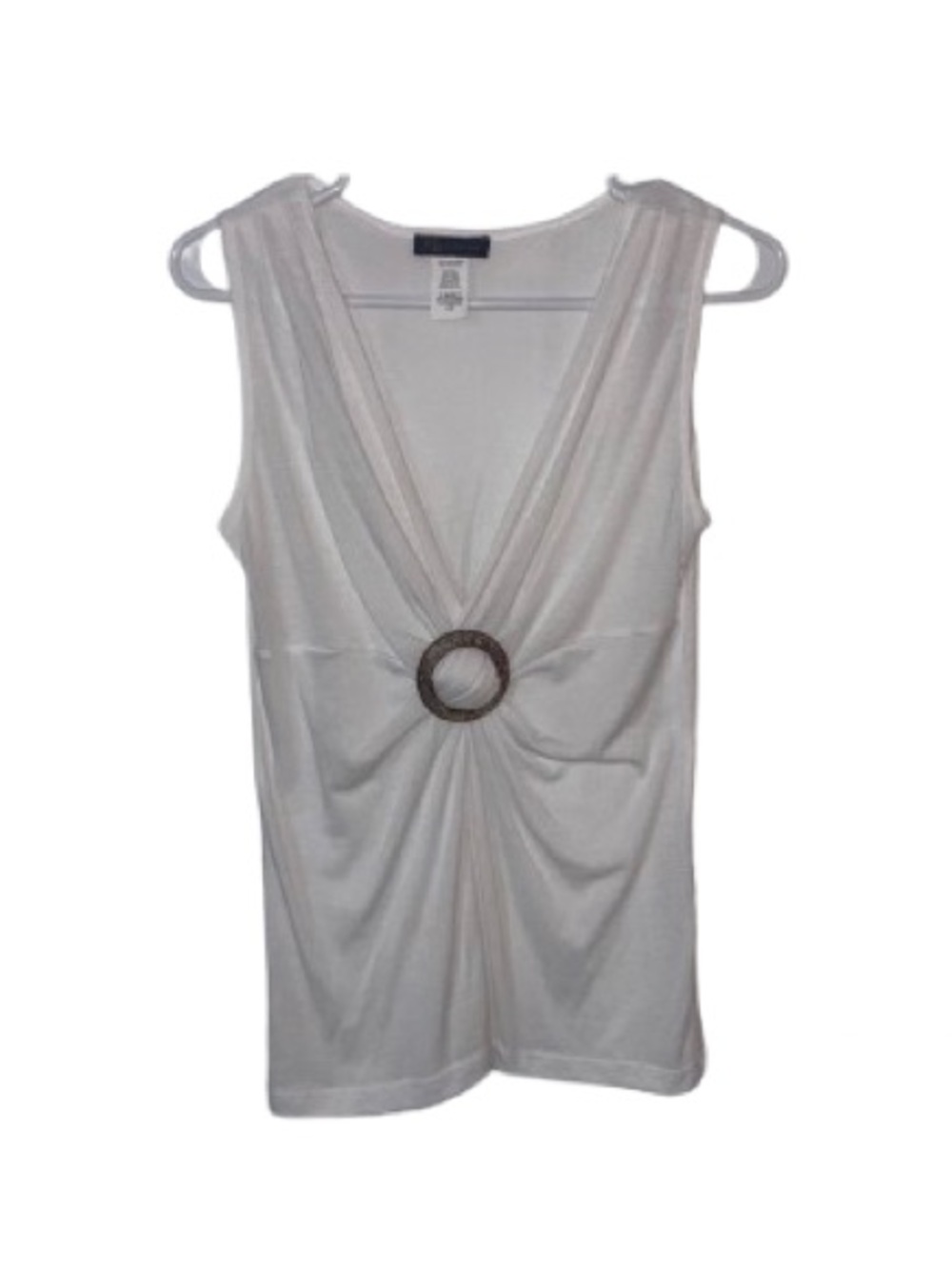 Kld Signature White Sleeveless Blouse-Size Large
